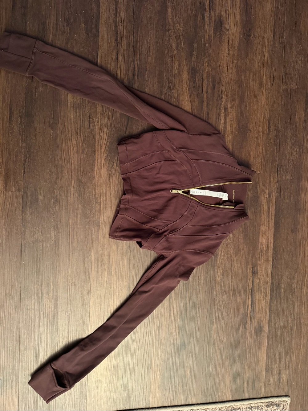 Lululemon Cropped Zipper Front Track Jacket in brown
